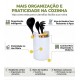 Porta Utensílios De Cozinha Multiuso Com Alça Branco Eco Design